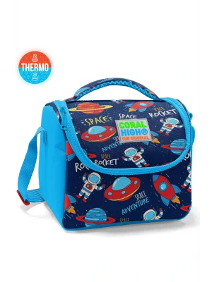 Kids Lacivert Mavi Uzay Desenli Thermo Beslenme Çantası 11807