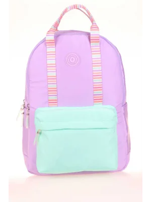 Double Stripe Sırt Çantası Lila K1764 (LİSANSLI)