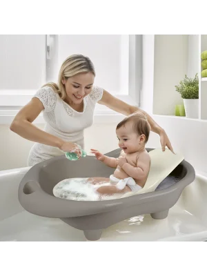 7270 Hippo Oyuncak Bebek Yıkama Küveti Ve Desteği Stone Gri