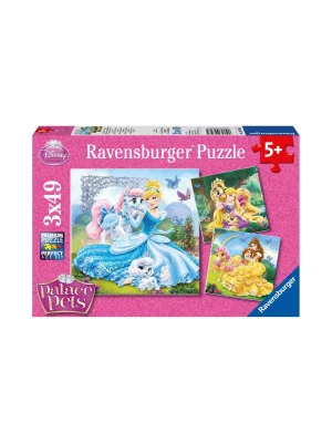 93465 Palace Pets Belle, Cinderella, Rapunzel 3x49 Parça Ravensburger Puzzle