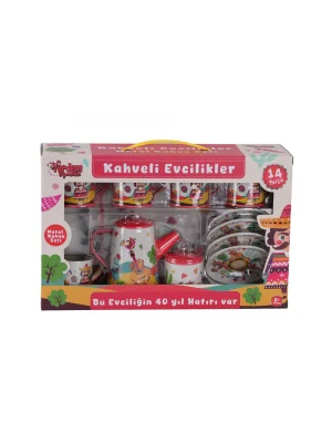 Atf-996-7a-10a 14 Parça Desenli Metal Çay Set