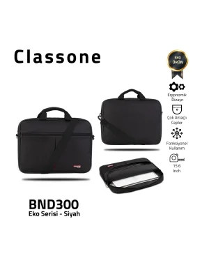 Classone BND300 Eko2 Serisi 15,6 inch Notebook Çantası / Siyah