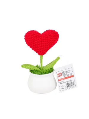 Fl-7 12li Kroşe Örgü Saksıda Kalp -birliktoys