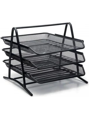 GOGİ EVRAK RAFI TEL 3LÜ SİYAH