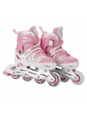 Işıklı 4 Tekerlekli Ayarlanabilir Paten 35-38 - Pembe - Mavi - Kırmızı