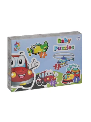 Lcbyb003 Laço Kids Baby Puzzles - Taşıtlar / 2+2+3+4 Parça Puzzle / +1 Yaş