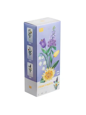 Lz1672 Loz Eternal Flowers Serisi - çiçekli Sabah, Ay Işıklı Akşam 534 Parça Yapım Seti