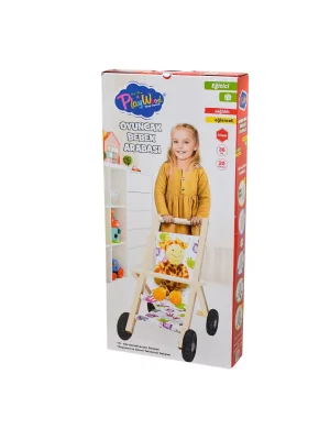 Ony-386 Ahşap Oyuncak Bebek Arabası -onyıl