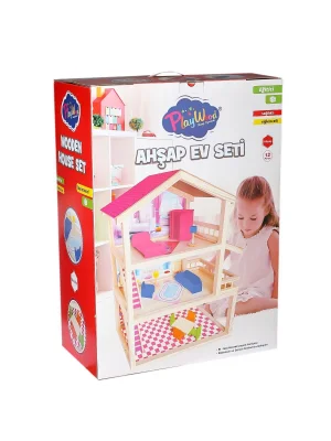 Ony-398 Büyük Ahşap Ev Seti -onyıl Oyuncak