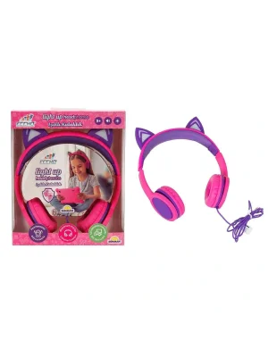 S00091067 -sun-gle-ech-kulaklık Kablolu Kedi Şkl.ışıklı Pembe-mor