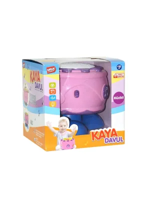 Urt009-02 Pil.ışıklı Sesli Kaya Davul- Pembe