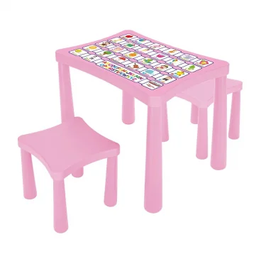 03 493 Story İki Tabureli Masa (pembe)