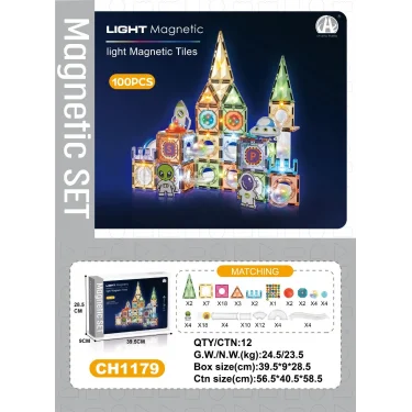 03-ch1179 7,5 Cm Manyetik Bloklar 100 Pcs