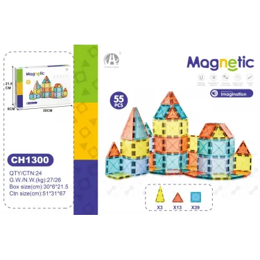03-ch1300 5,5 Cm Manyetik Bloklar 55 Pcs