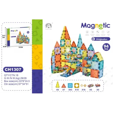 03-ch1307 5,5 Cm Manyetik Bloklar 94 Pcs