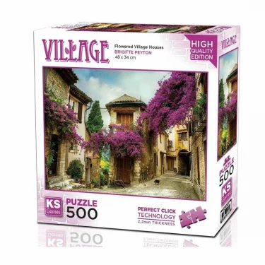 20062flowered Village Houses 500 Parça Puzzle