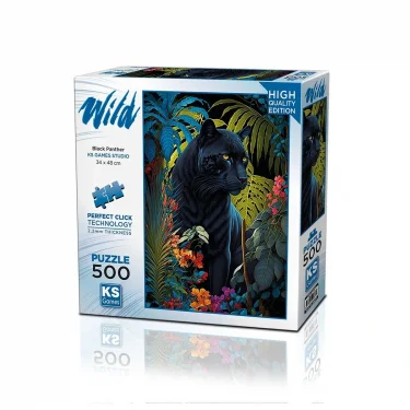 20071 Puzzle 500 Black Panther With A Tropical
