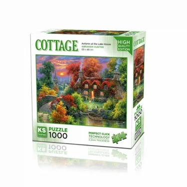 20672 Göl Evinde Sonbahar 1000 Parça Puzzle -ks Puzzle