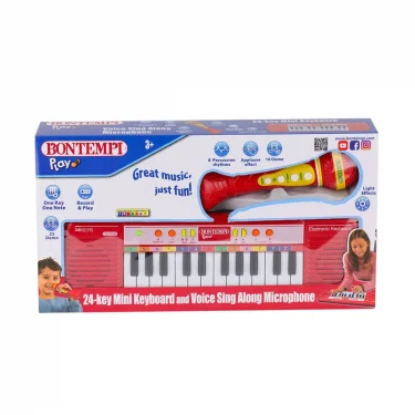 4002120  Elektronik Mikrofonlu Org 24 Tuş Kırmızı -sunman
