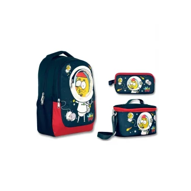 Kral Şakir 3 Boyulı Astranot 3Lü İlkokul Çanta Seti - Erkek Çocuk