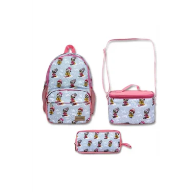 Turkuaz Pembe Sırt Çanta Seti Kız Çocuk