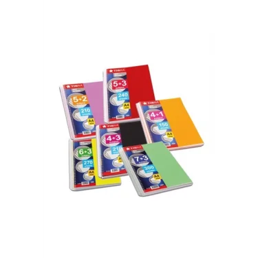 TIGRA - PP Kapak Spiralli Ayraçlı 6+2 Defter 240 Yp
