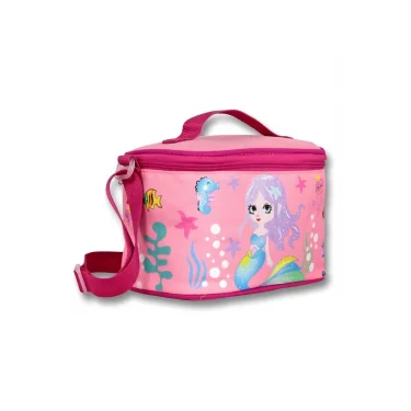 Cennec Şeffaf Bölmeli Pembe Deniz Kızı İlkokul Beslenme Çantası - Kız Çocuk