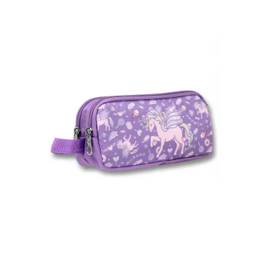 Ümit Çanta 5029 (Unicorn Pegasus Desenli - Lila Renkli) Kız Çocuk Kalem Çantası