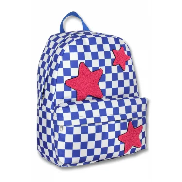 Ümit Çanta Kızlar İçin Mavi Kırmızı Renkli Yıldız Okul Çantası - 5086 - Nakışlı Yıldız