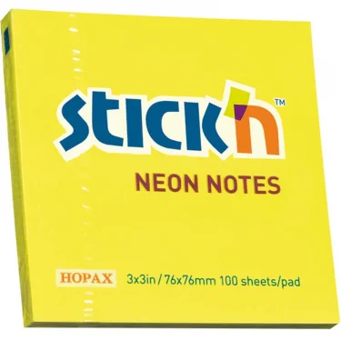 GIPTA - 21133 - Neon Sarı 100 Yaprak 76x76 Yapışkanlı Not Kağıdı 21133