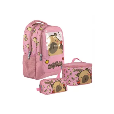 (Kız Çocuk - Pembe) İlkokul Üçlü Çanta Seti - SETCPB5212A