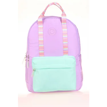 Double Stripe Sırt Çantası Lila K1764 (LİSANSLI)