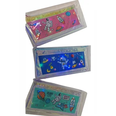 Işıklı ve Desenli Kalem Kutusu - 1 ADET - AstronotFigürlü