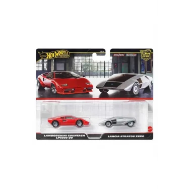 1:64 Hot Wheels Premium Car Culture 2li Paket HBL96 - Lamborghini Countach Lp5000 Qv Ve Lancia Stra