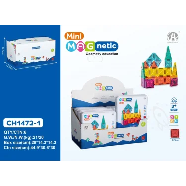 Ch1472-1 3.75cm  Mini Magnetic Blokmetal Kutu  24 Pcs
