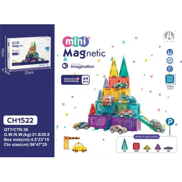 Ch1522 3.75cm Mini Magnetic Blok 64 Pcs