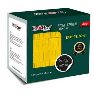 HRB-141 HERBOY SARI FİYAT ETİKETİ 12x21- 36 ADET