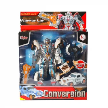 Hw-668-1-2 Işıklı Dönüşebilen Robot Araba -vardem