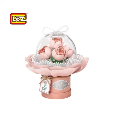 Lz-1298 Loz Ledli Pembe Gül Buketi 285 Parça Block Oyuncak