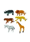 0715 Vahşi Hayvanlar Poşetli 6lı Hayvan Oyun Seti -sunman