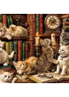 20090 Puzzle 500 Cats İn The Library