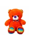 2962 Oturan Kurdeleli Renkli Peluş Ayı 30 Cm -sunman