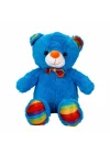 2962 Oturan Kurdeleli Renkli Peluş Ayı 30 Cm -sunman