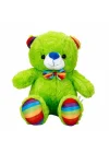 2962 Oturan Kurdeleli Renkli Peluş Ayı 30 Cm -sunman