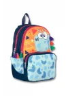 Ümit Çanta Cennec Erkek Çocuk Sevimli Dino Turuncu/Mavi Üçlü İlkokul Çanta Seti