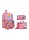 Cennec Şeffaf Bölmeli Pembe Unicorn İlkokul Sırt Çantası Seti - Kız Çocuk