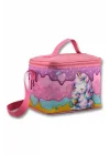 Ümit Çanta Termoslu/Isı Yalıtımlı Beslenme Çantası - 5004 - Dondurma Yiyen Unicorn, Mor Pembe (kız )