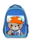 Cennec 5021 (Şapkalı Ayıcık - Mavi - Erkek Çocuk) Okul Çantası - Şapka Detaylı Bölme