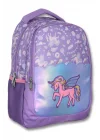 Ümit Çanta Nakışlı Unicorn Kız Çocuk Üç Gözlü Lila Renk Okul Çantası - 5027