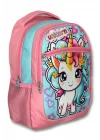 Ümit Çanta Üç Gözlü Kız Çocuk İlkokul Çantası - Bebek Unicorn - Pembe Turkuaz - 5048